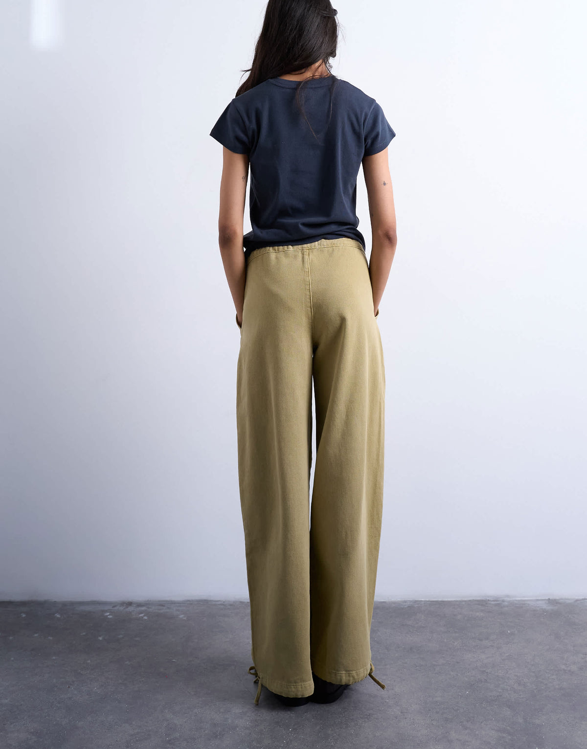 Topshop drawstring waist balloon trousers in sand