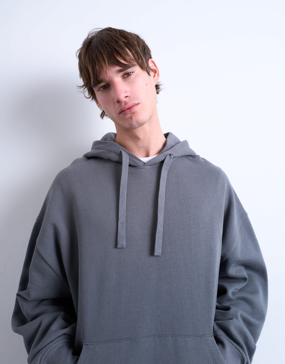 Topman heavyweight oversized hoodie in charcoal