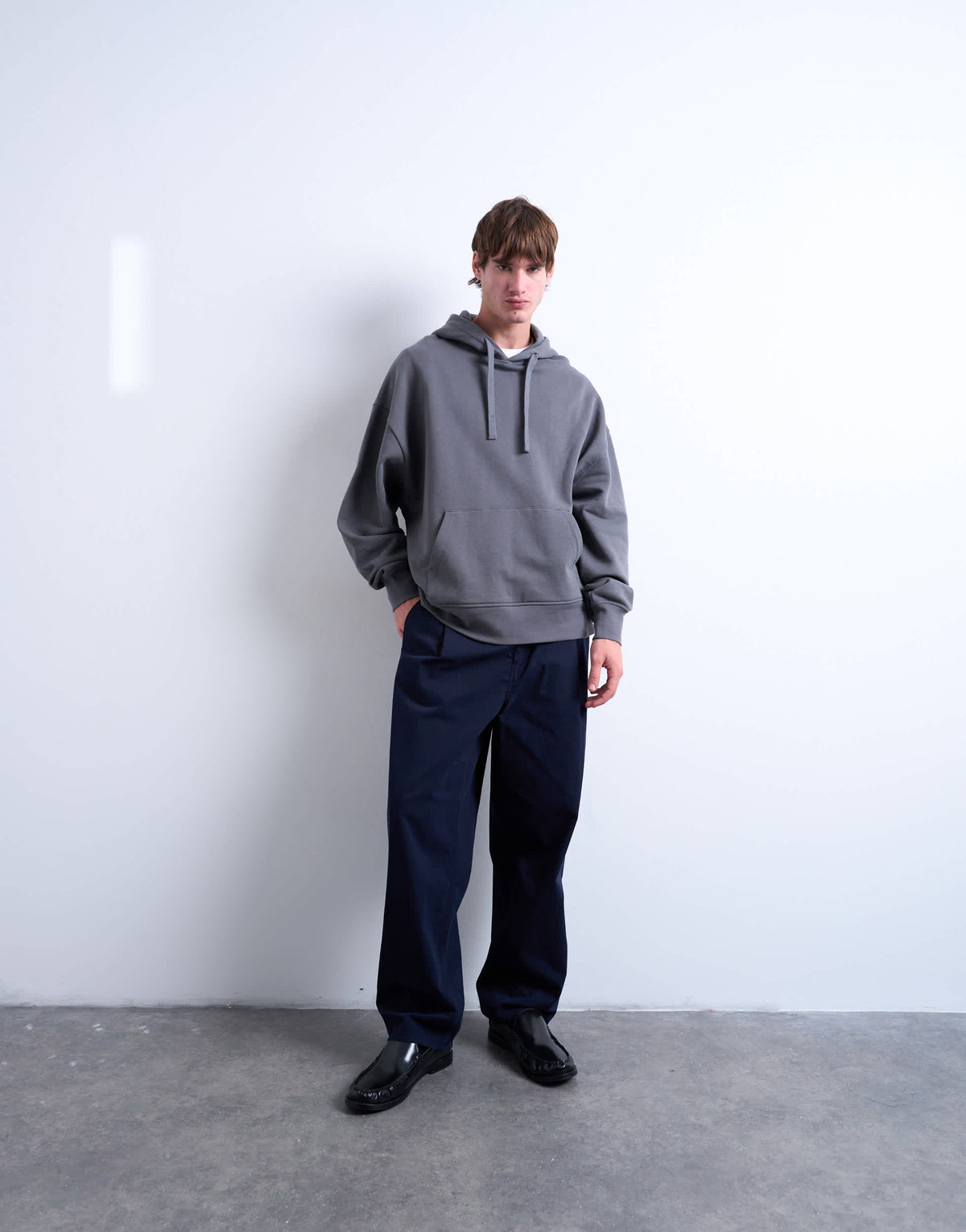 Topman heavyweight oversized hoodie in charcoal
