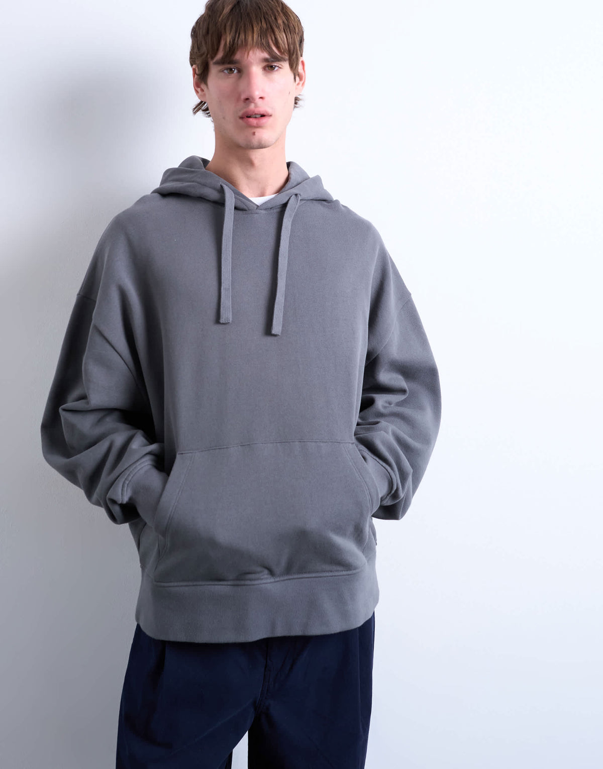 Topman heavyweight oversized hoodie in charcoal