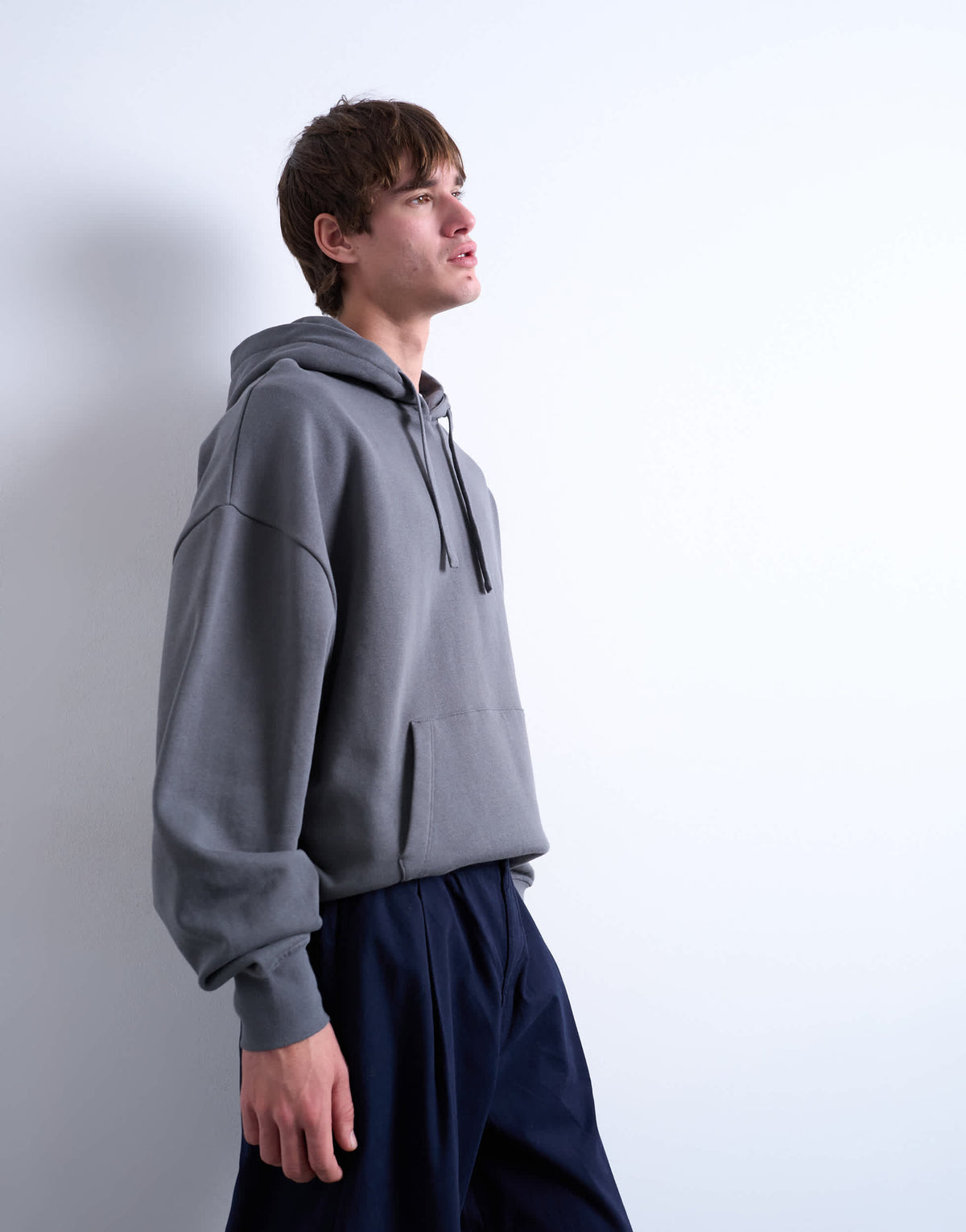 Topman heavyweight oversized hoodie in charcoal