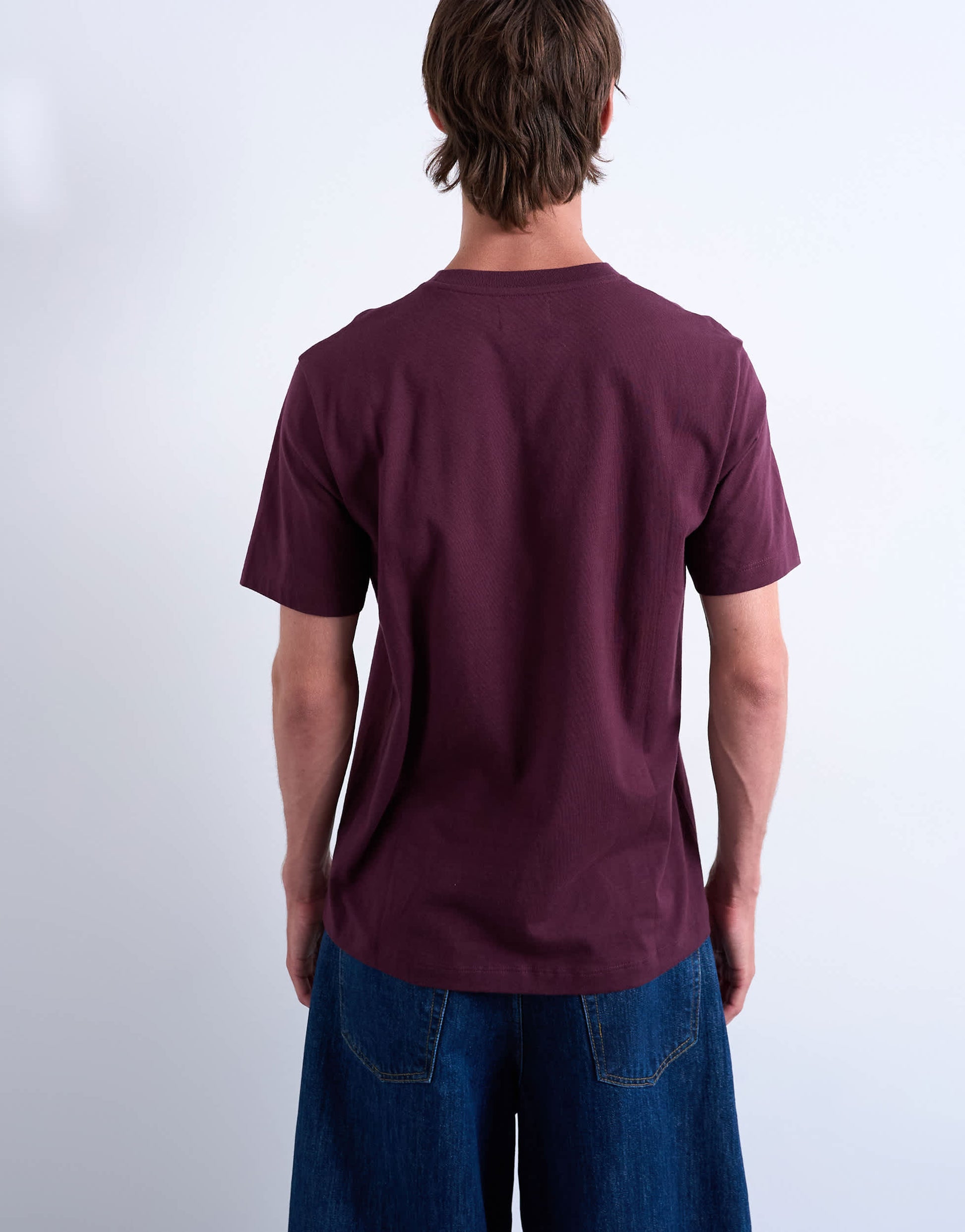 Topman classic fit t-shirt in dark burgundy