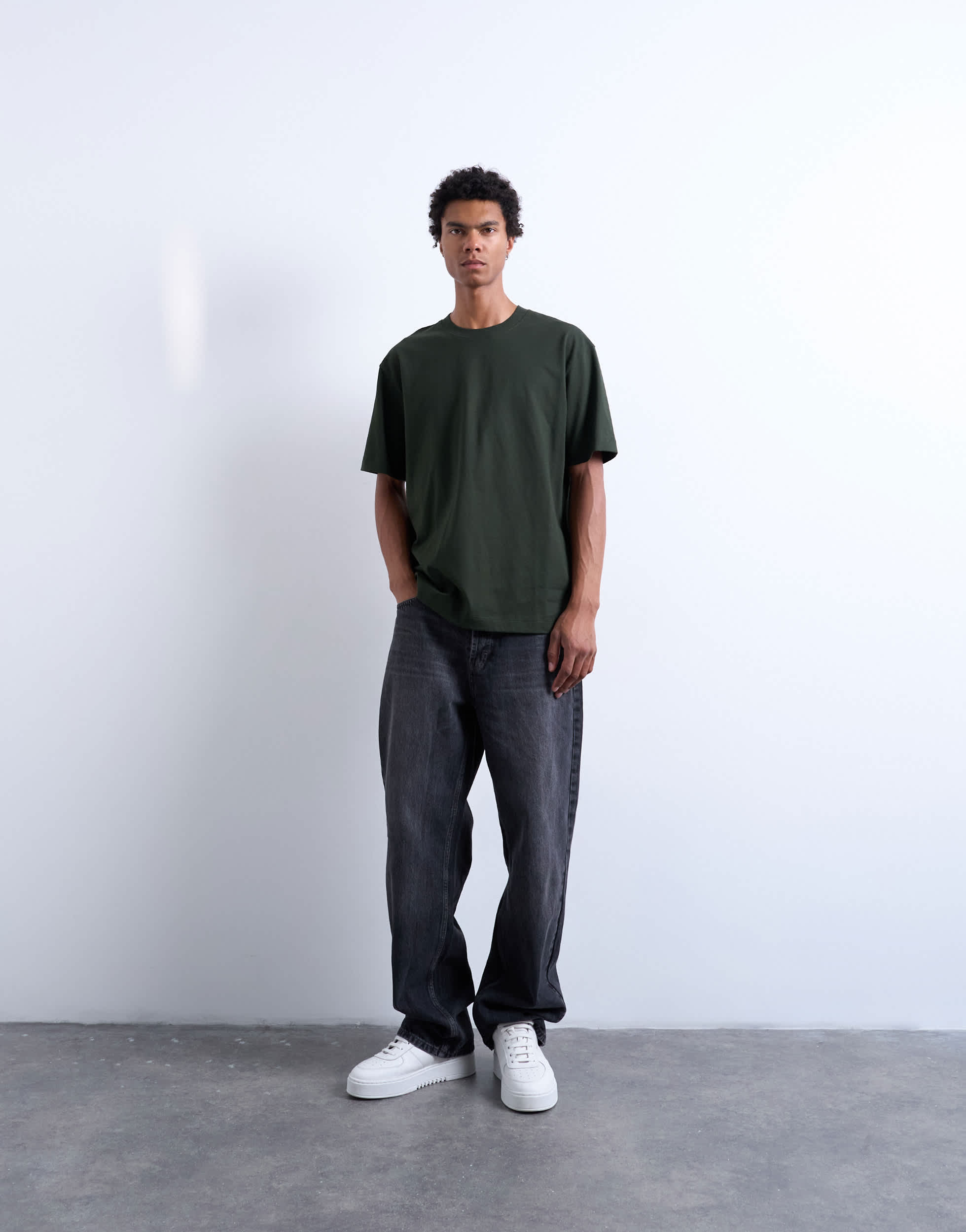 Topman relaxed t-shirt in dark green 