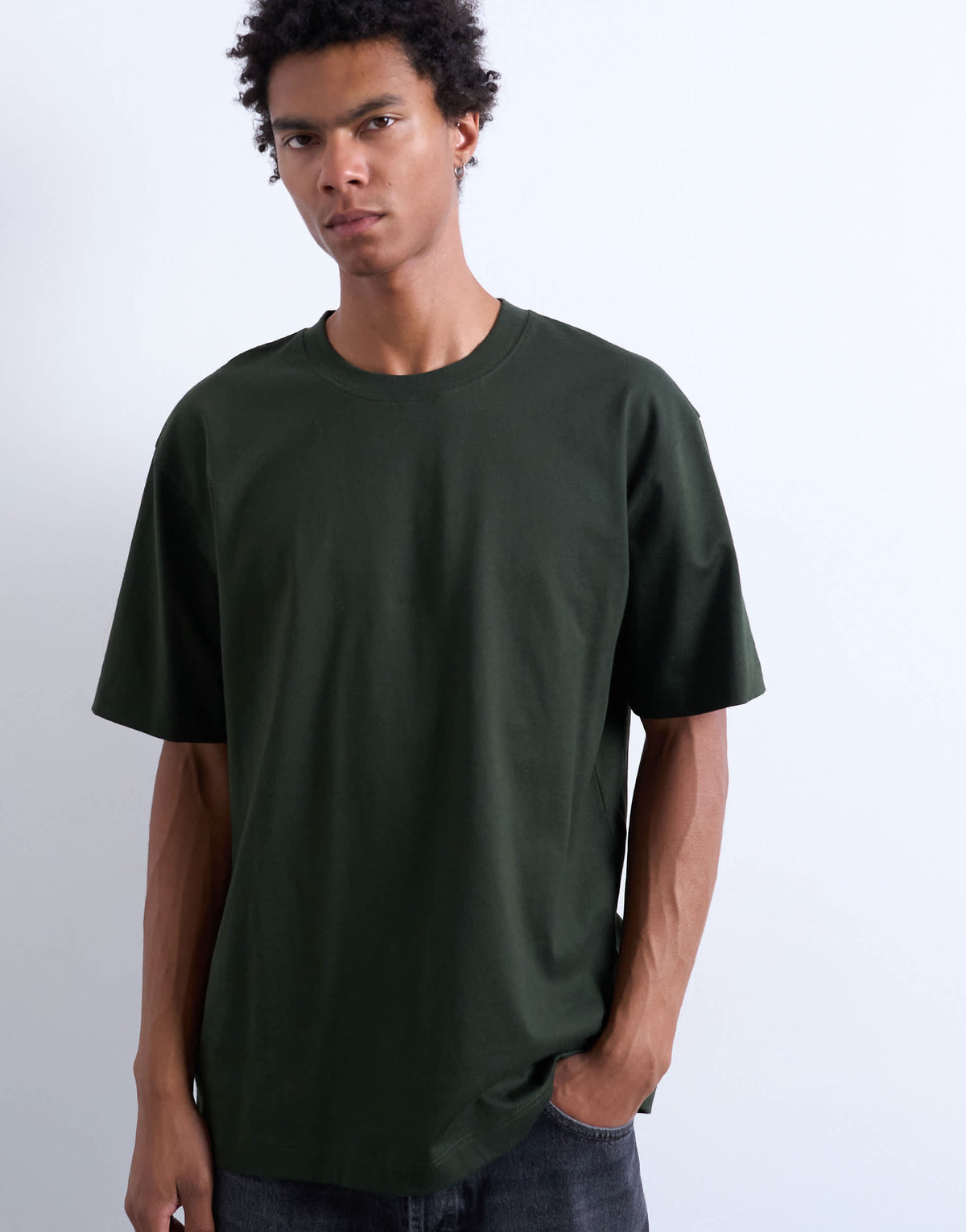 Topman relaxed t-shirt in dark green 