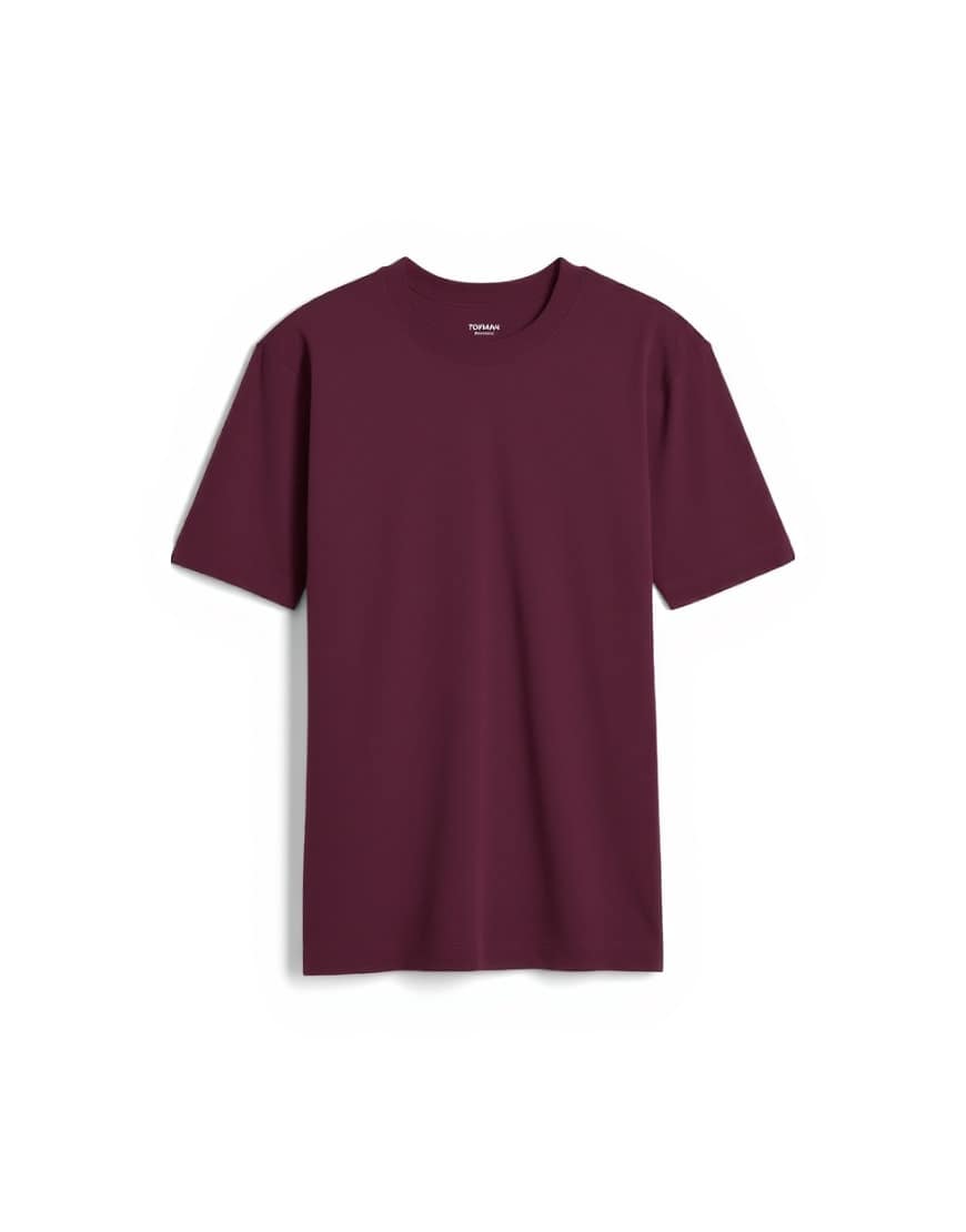 Topman 3 pack relaxed t-shirt in black, navy and burgundy 