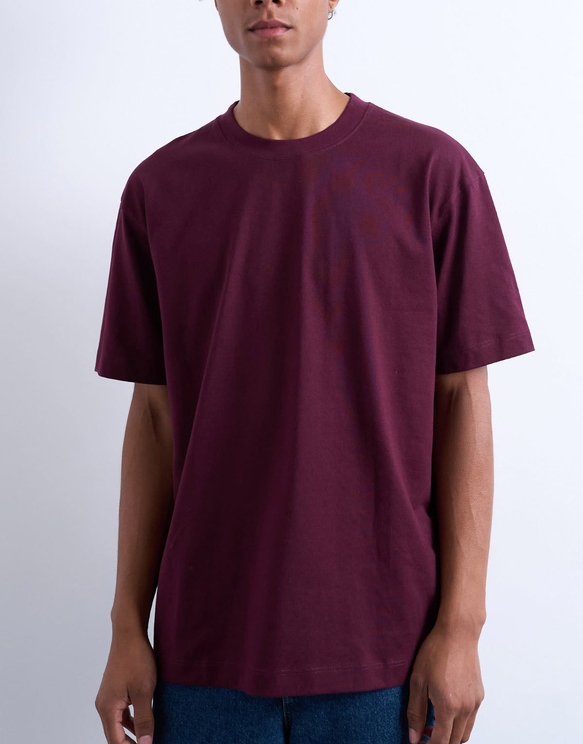 Topman 3 pack relaxed t-shirt in black, navy and burgundy 
