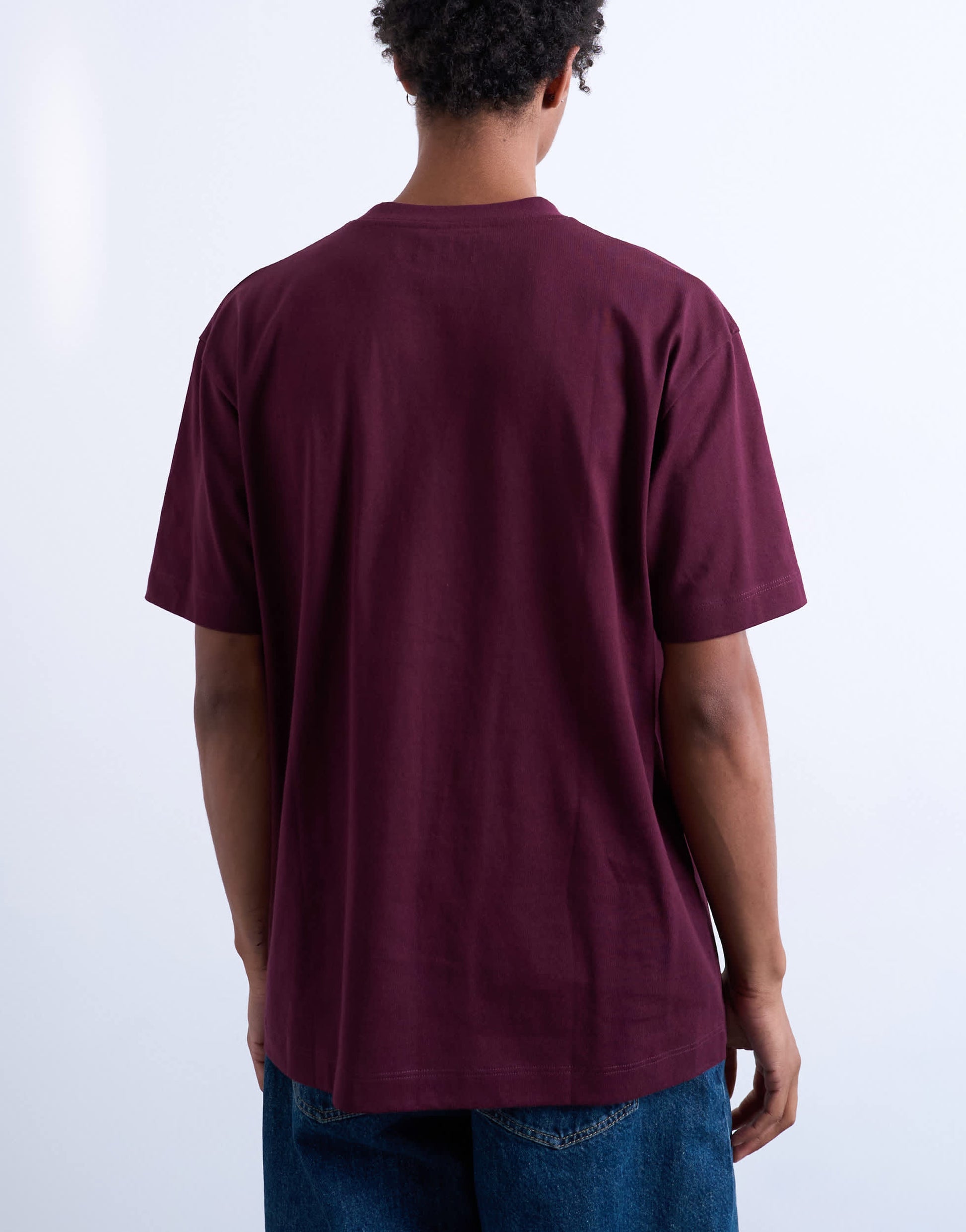 Topman 3 pack relaxed t-shirt in black, navy and burgundy 