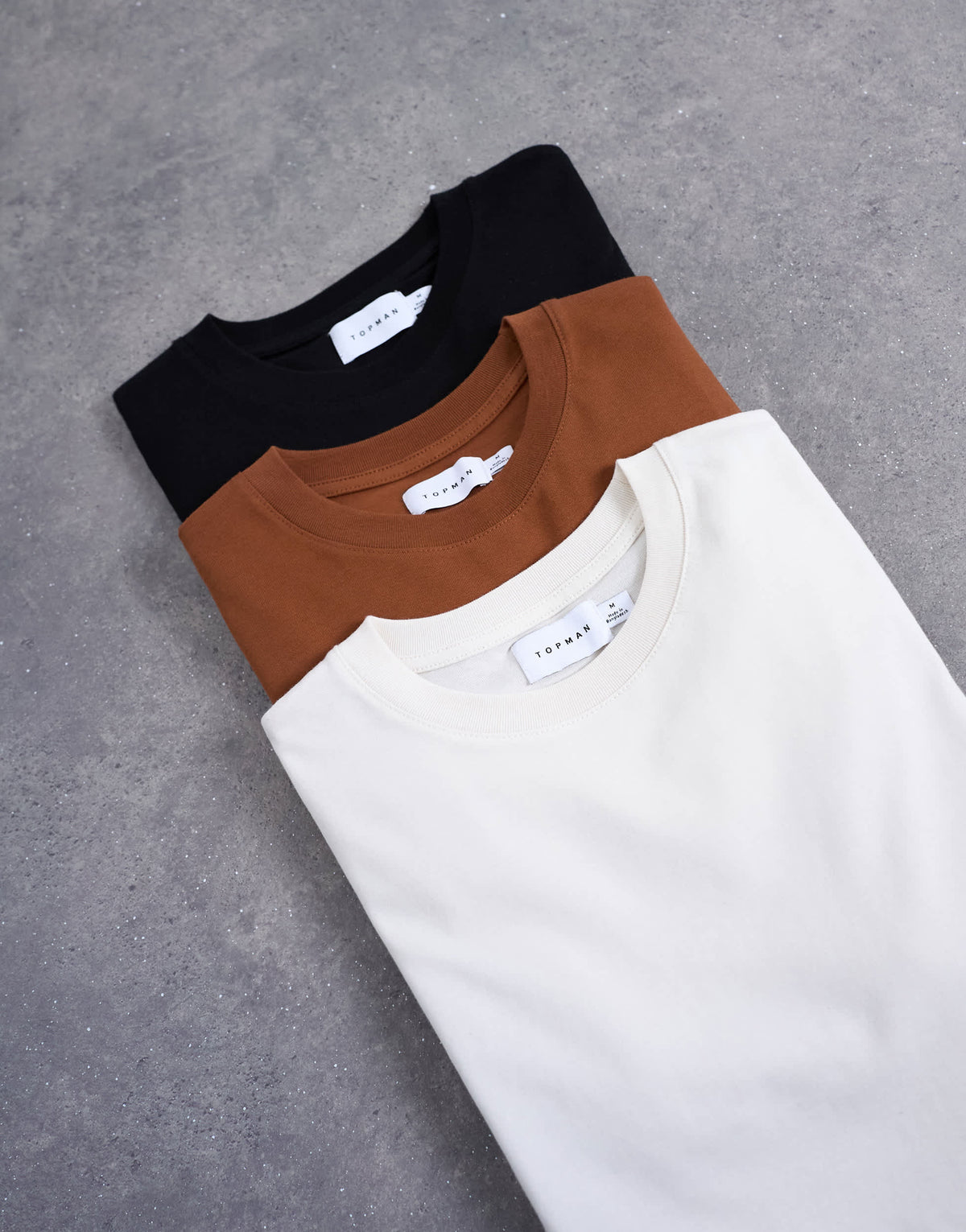 Topman 3 pack classic t-shirt in black, brown and ecru 