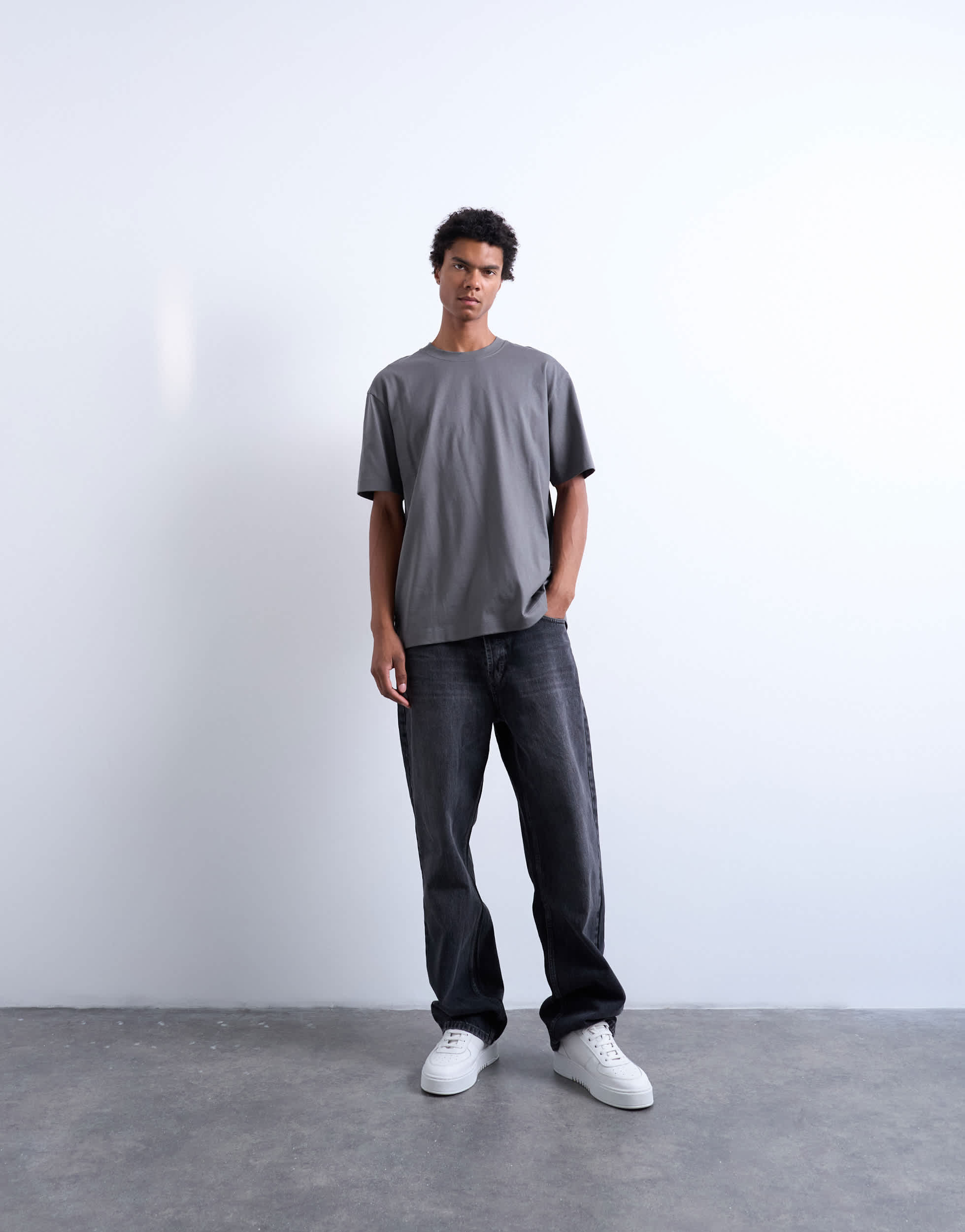 Topman relaxed t-shirt in charcoal 
