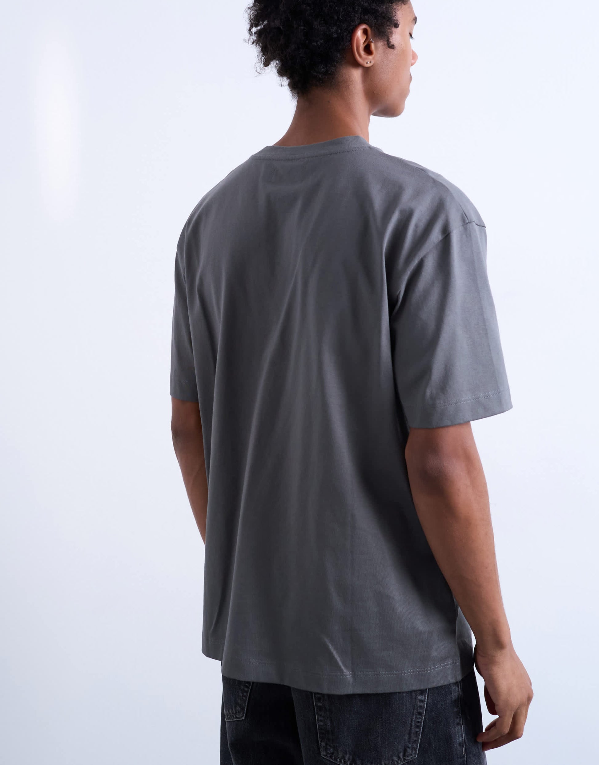 Topman relaxed t-shirt in charcoal 