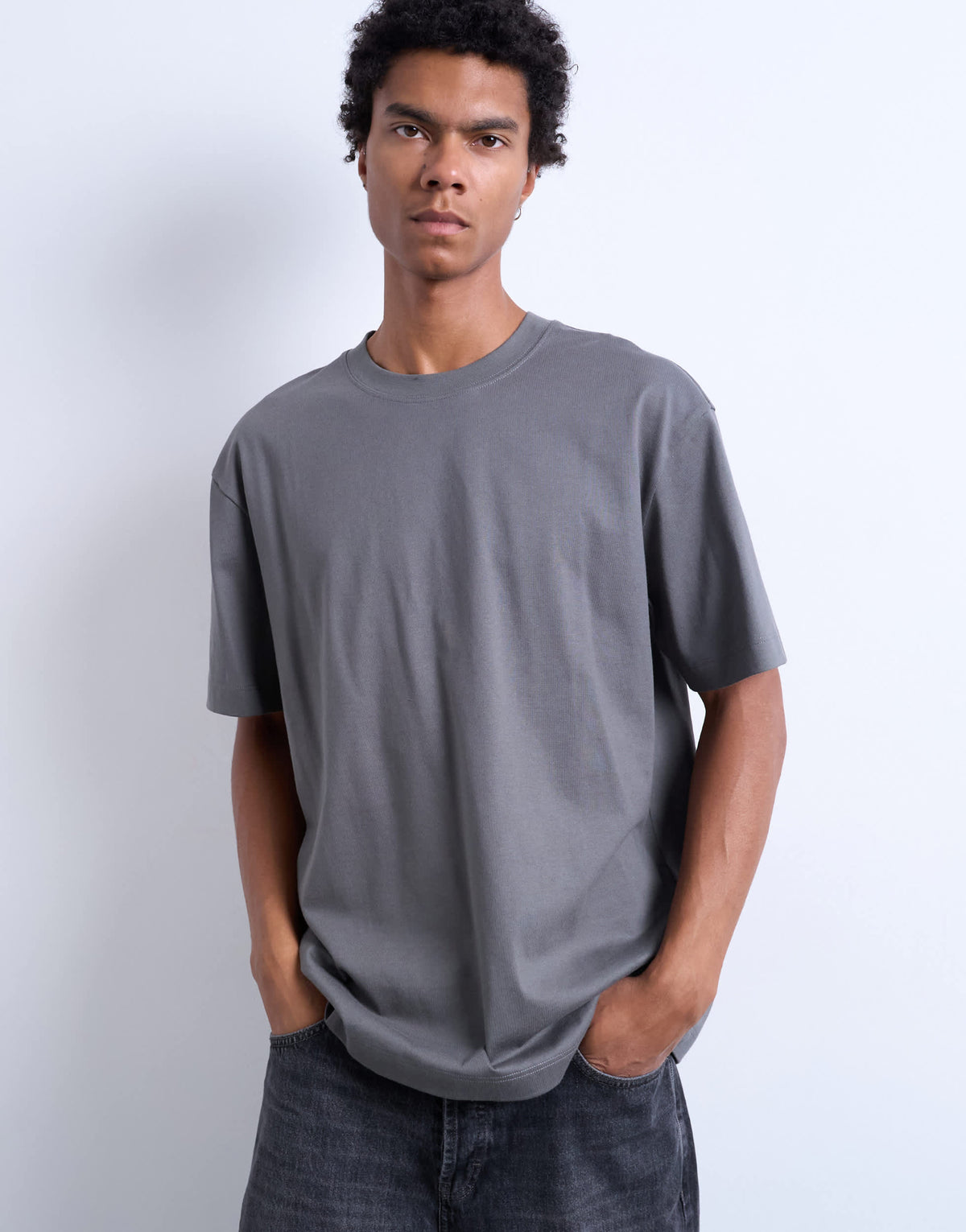 Topman relaxed t-shirt in charcoal 
