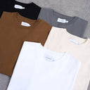 Topman 5 pack classic fit t-shirt in black, white, ecru, dark brown and charcoal