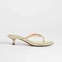 Topshop Axel toe thong mid heel sandal in gold