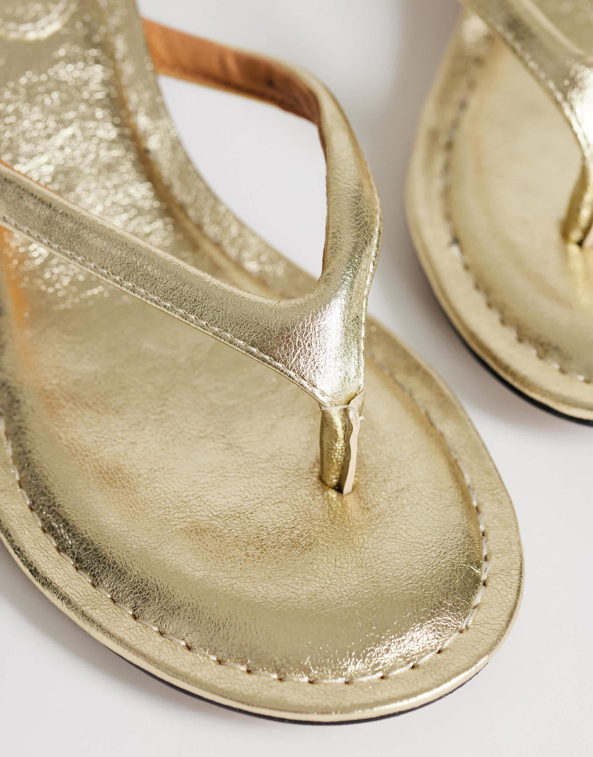 Topshop Axel toe thong mid heel sandal in gold