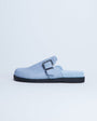 Topshop Amy slip on mule with buckle in light blue hair on real leather 