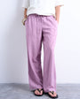 Topshop linen straight leg trouser with deep cuff in purple