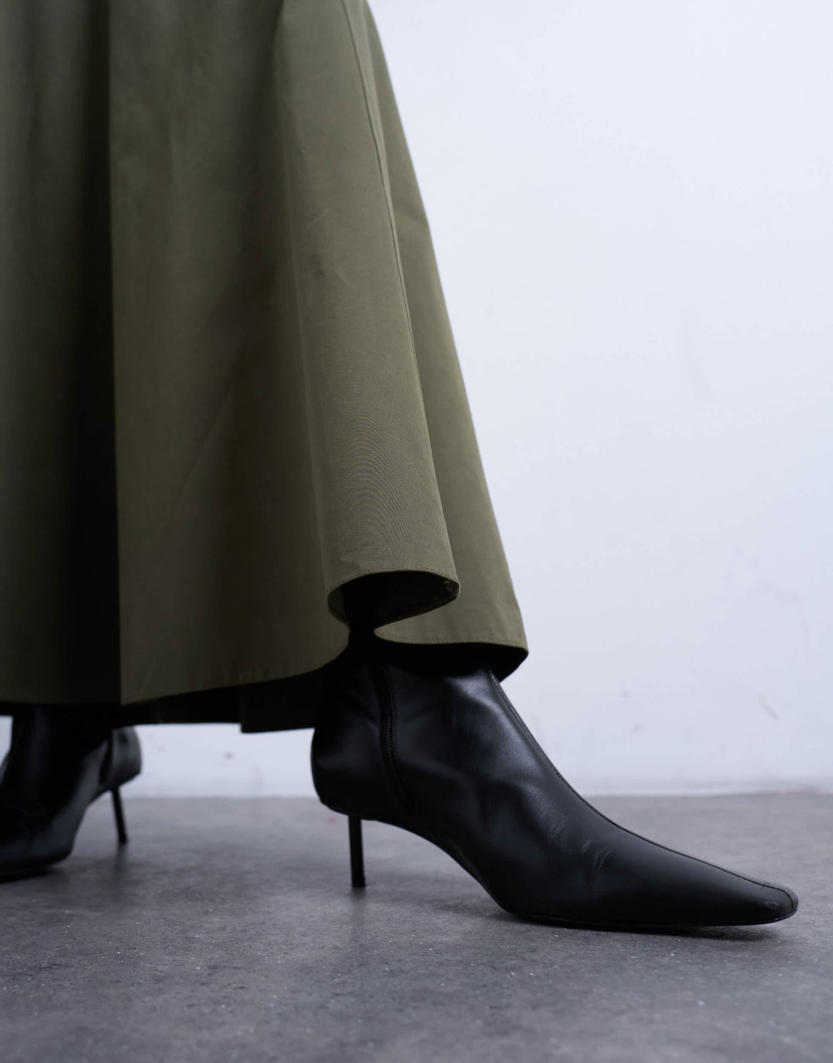 Topshop drop waist full circle maxi skirt in khaki