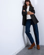 Topshop Runway mid rise straight jean in navy