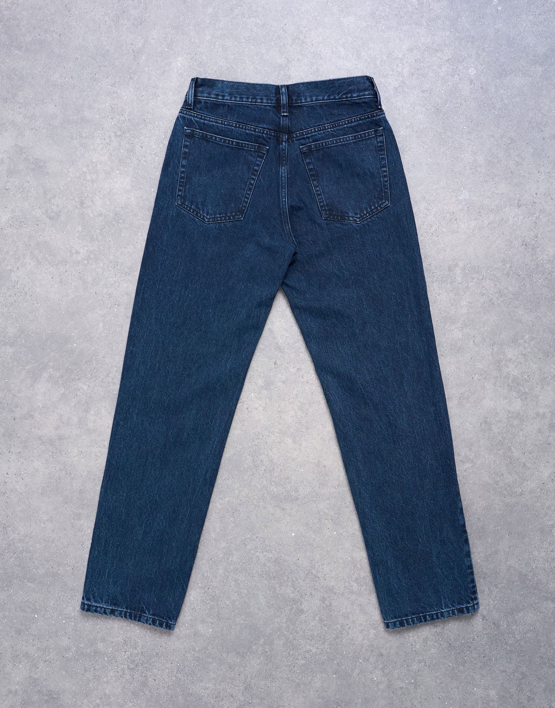 Topshop Runway mid rise straight jean in navy