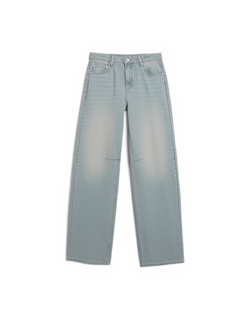 Topshop barrel mid rise jean in mint green