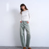 Topshop barrel mid rise jean in mint green