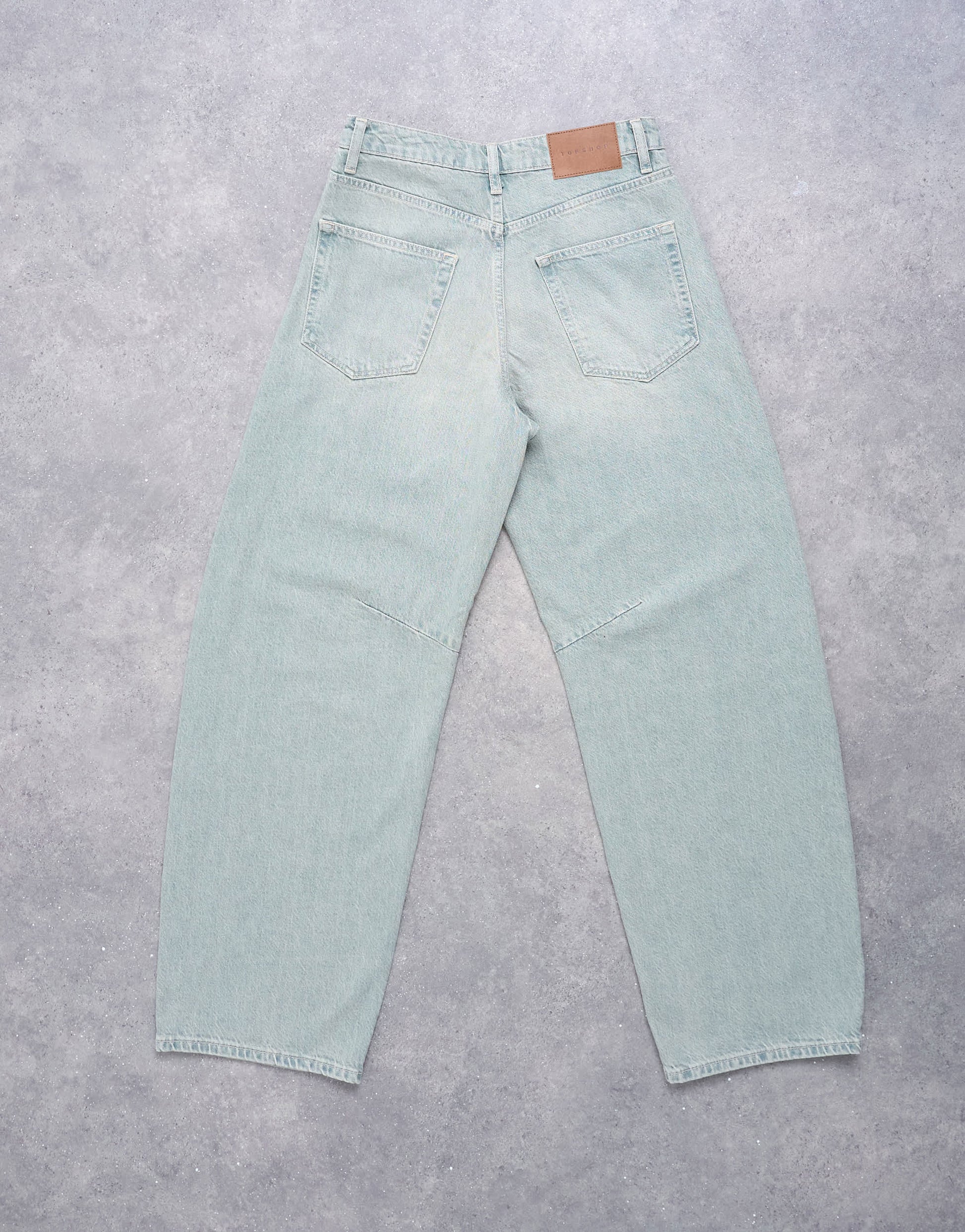 Topshop barrel mid rise jean in mint green