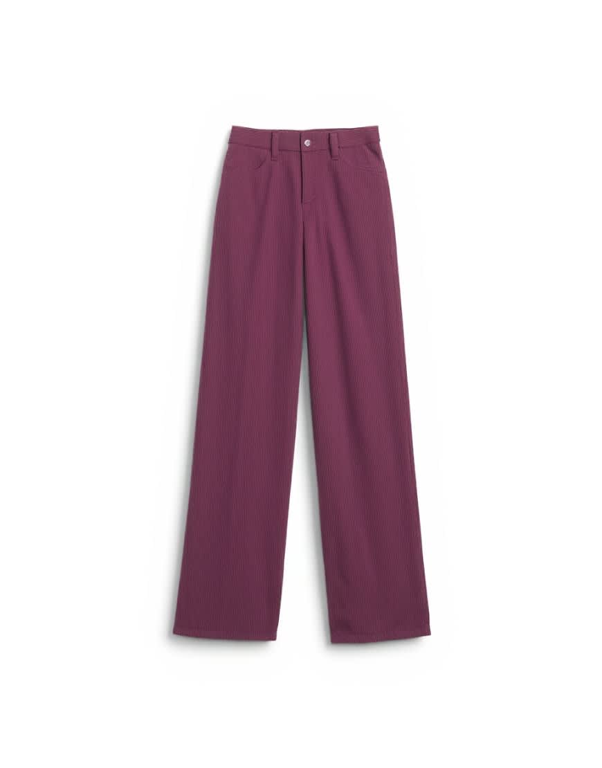 Topshop Barrel mid rise jean in purple cord