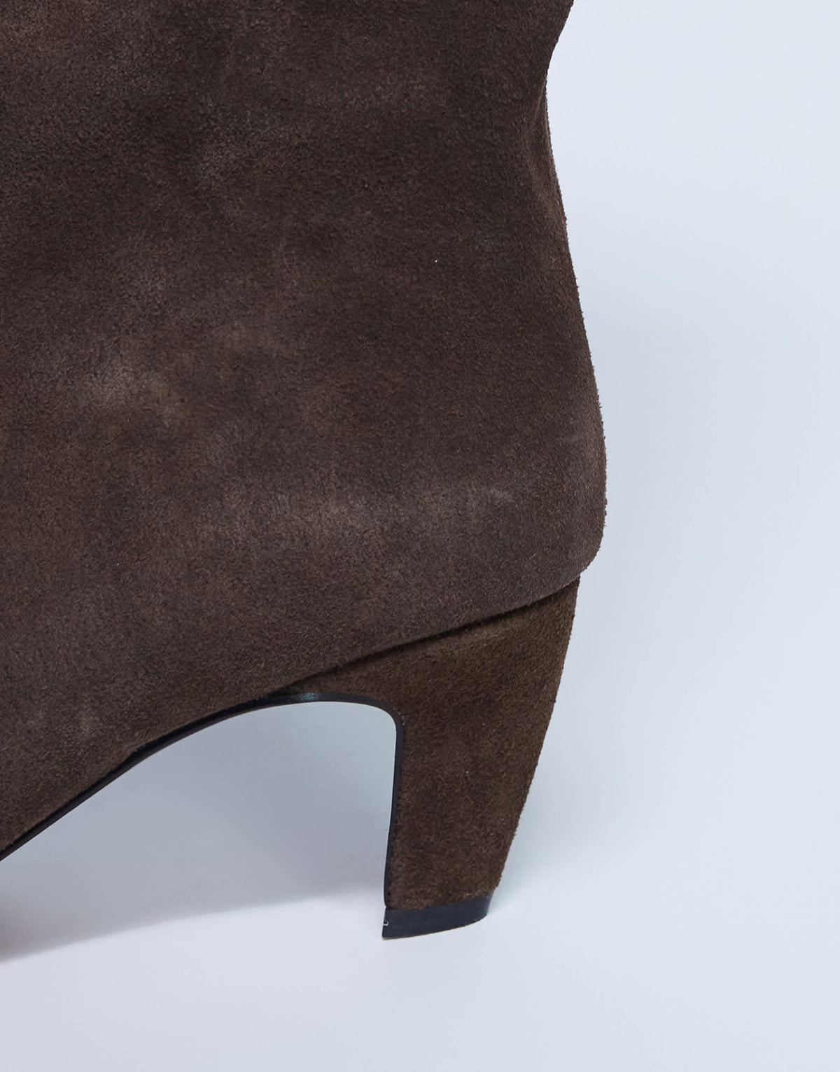Topshop Nelly real suede pointed toe slouch boot in chocolate