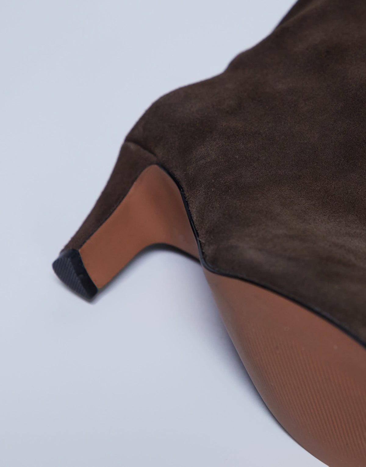 Topshop Nelly real suede pointed toe slouch boot in chocolate