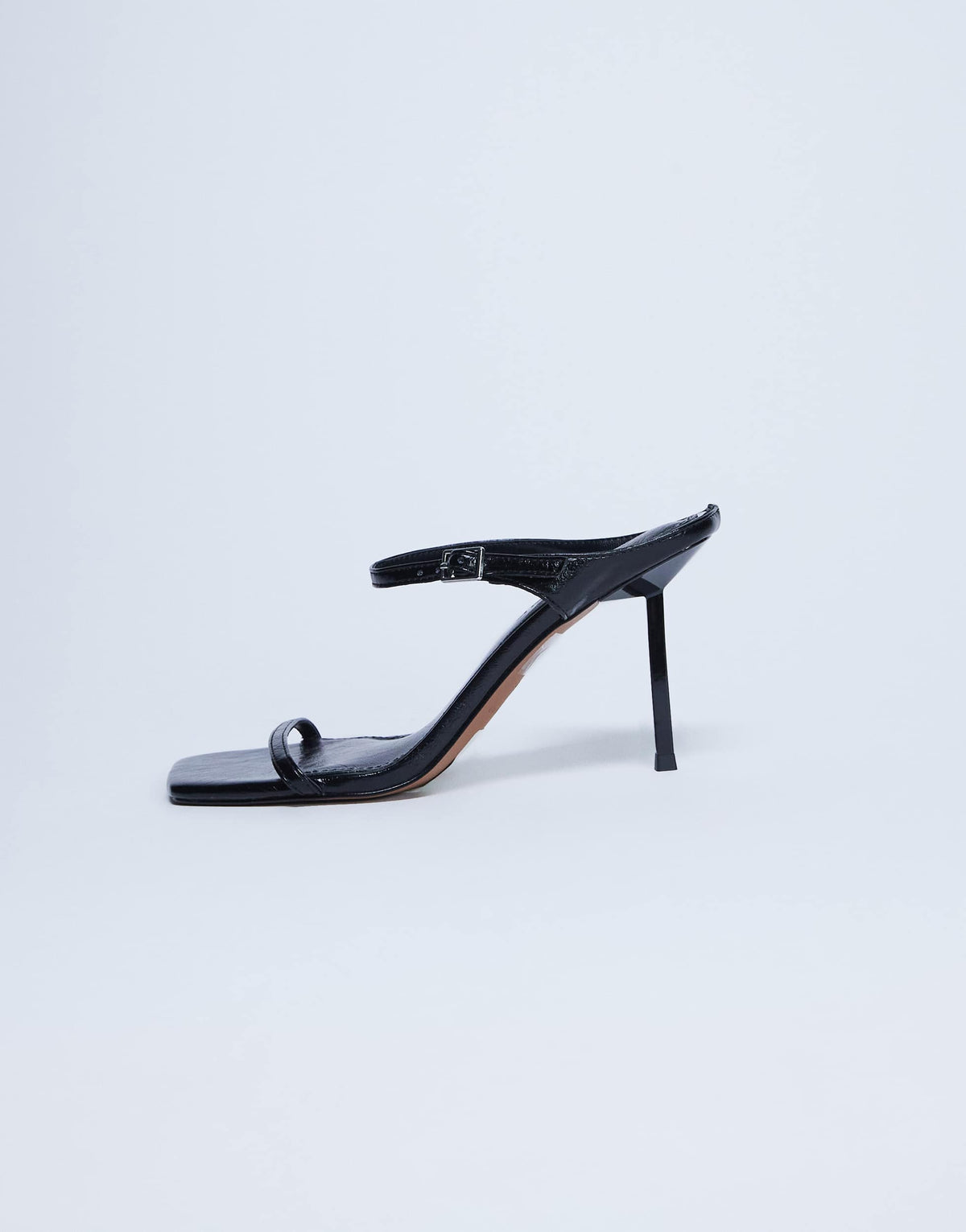 Topshop Sally 2 part metal high heeled sandal in black