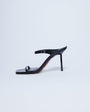 Topshop Sally 2 part metal high heeled sandal in black