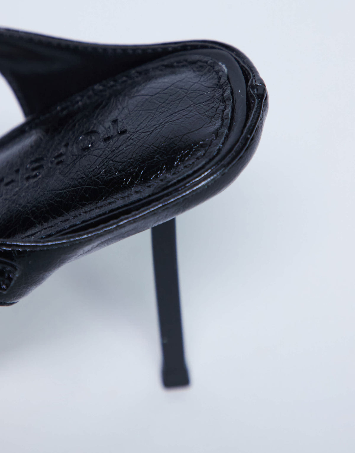 Topshop Sally 2 part metal high heeled sandal in black
