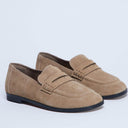 Topshop Charlie real suede flat loafer in camel