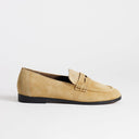 Topshop Charlie real suede flat loafer in camel 