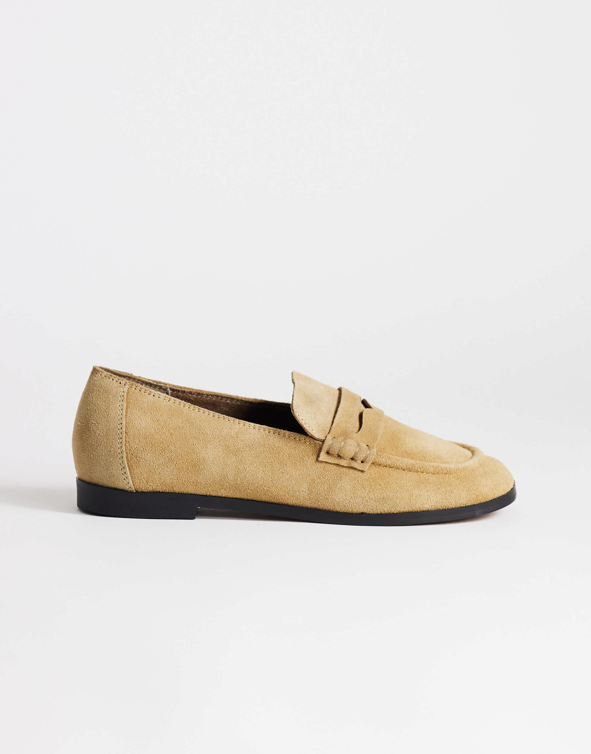 Topshop Charlie real suede flat loafer in camel 