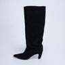 Topshop Nelly Stiefelette aus echtem Wildleder mit spitzer Zehenpartie in Schwarz