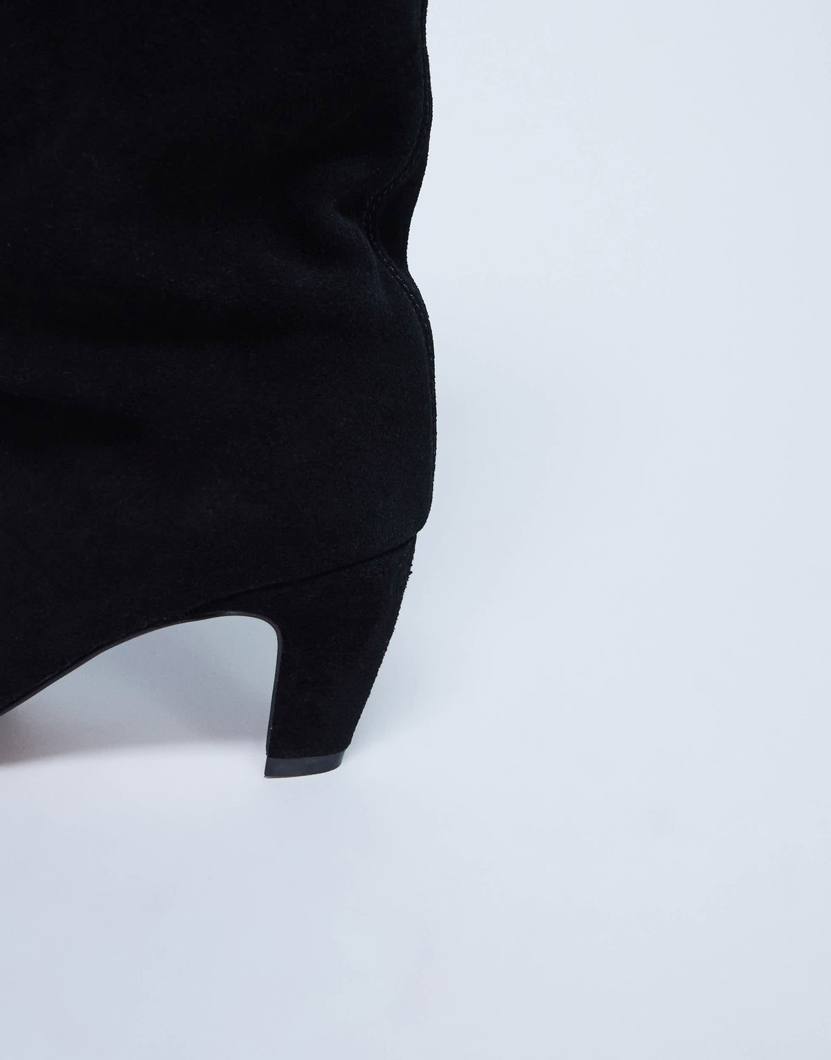 Topshop Nelly real suede pointed toe slouch boot in black