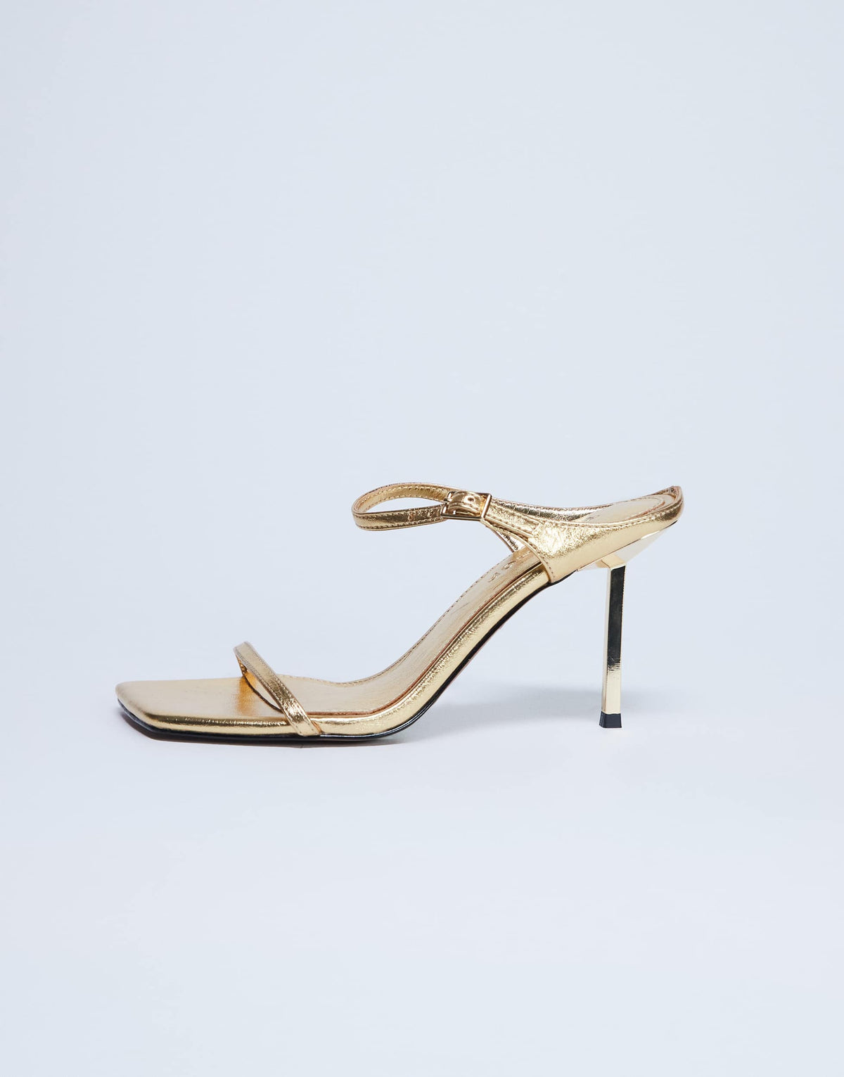 Topshop Sally 2 part metal high heeled sandal in gold