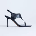 Topshop Sandy toe thong heeled sandal in black