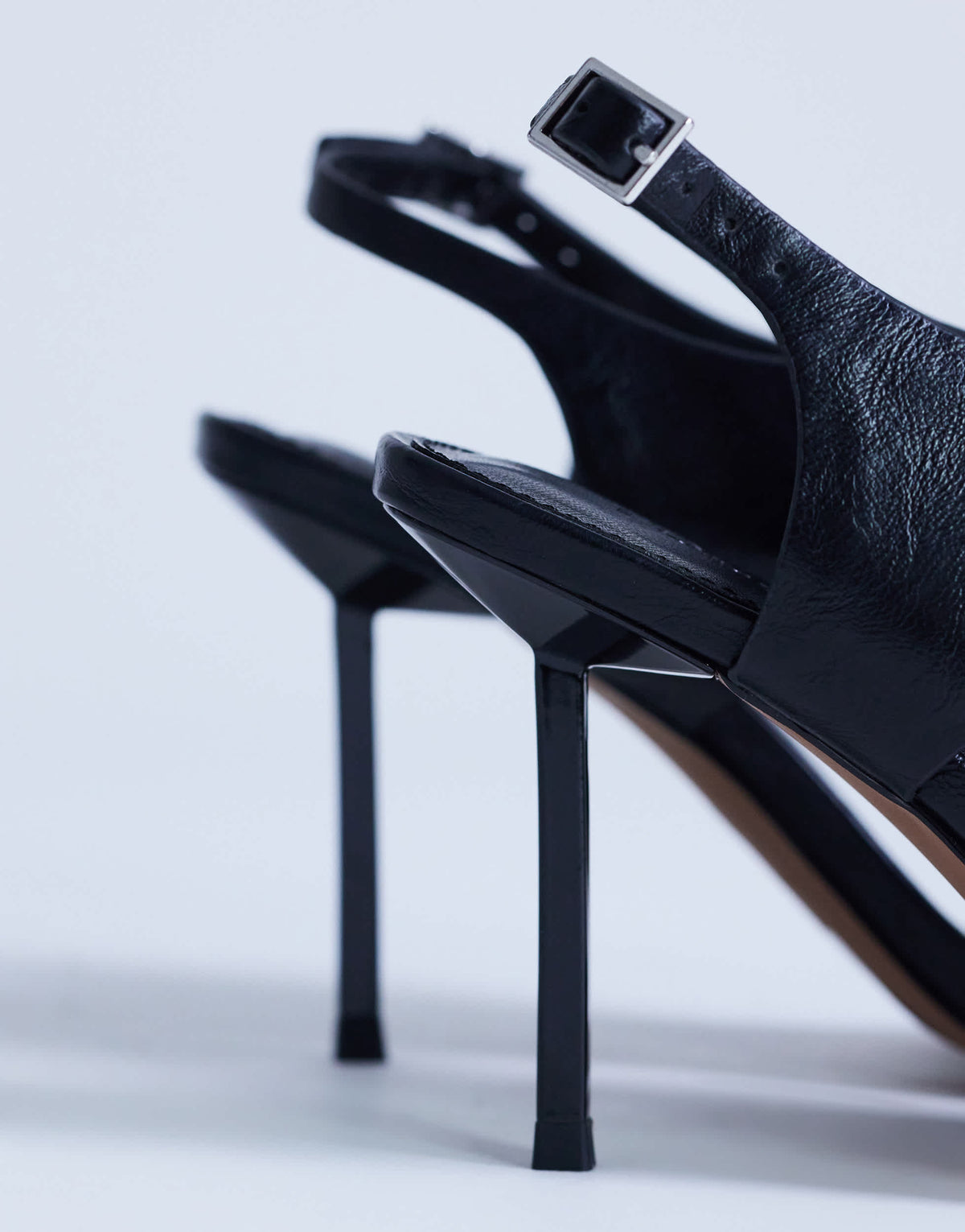 Topshop Sandy toe thong high heeled sandal in black