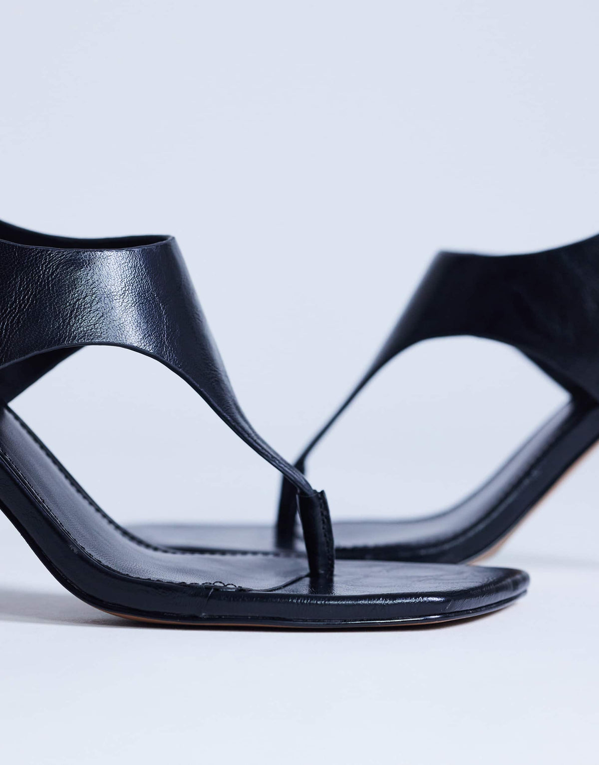 Topshop Sandy toe thong high heeled sandal in black