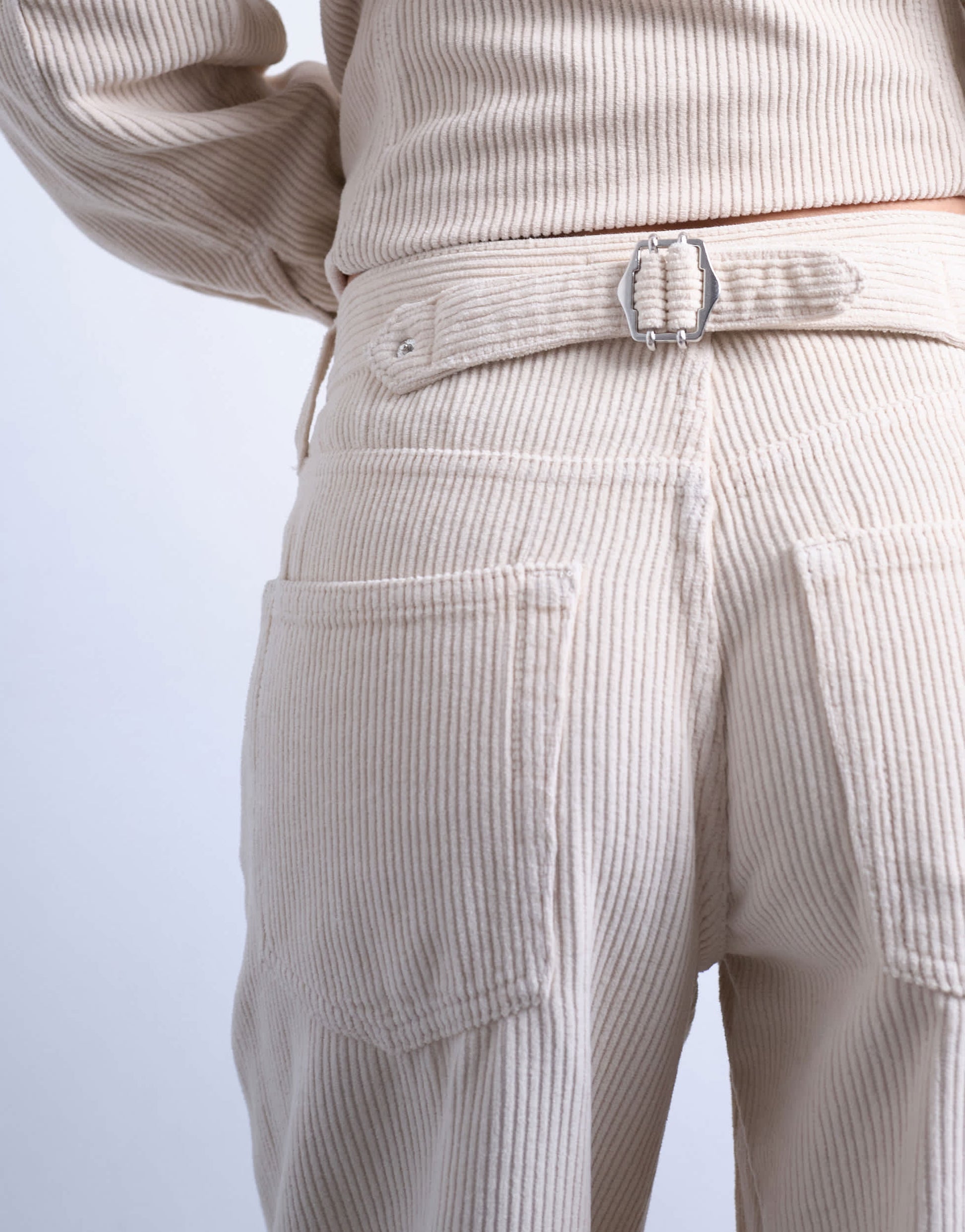 Topshop Cinch low rise jean in pearl cord