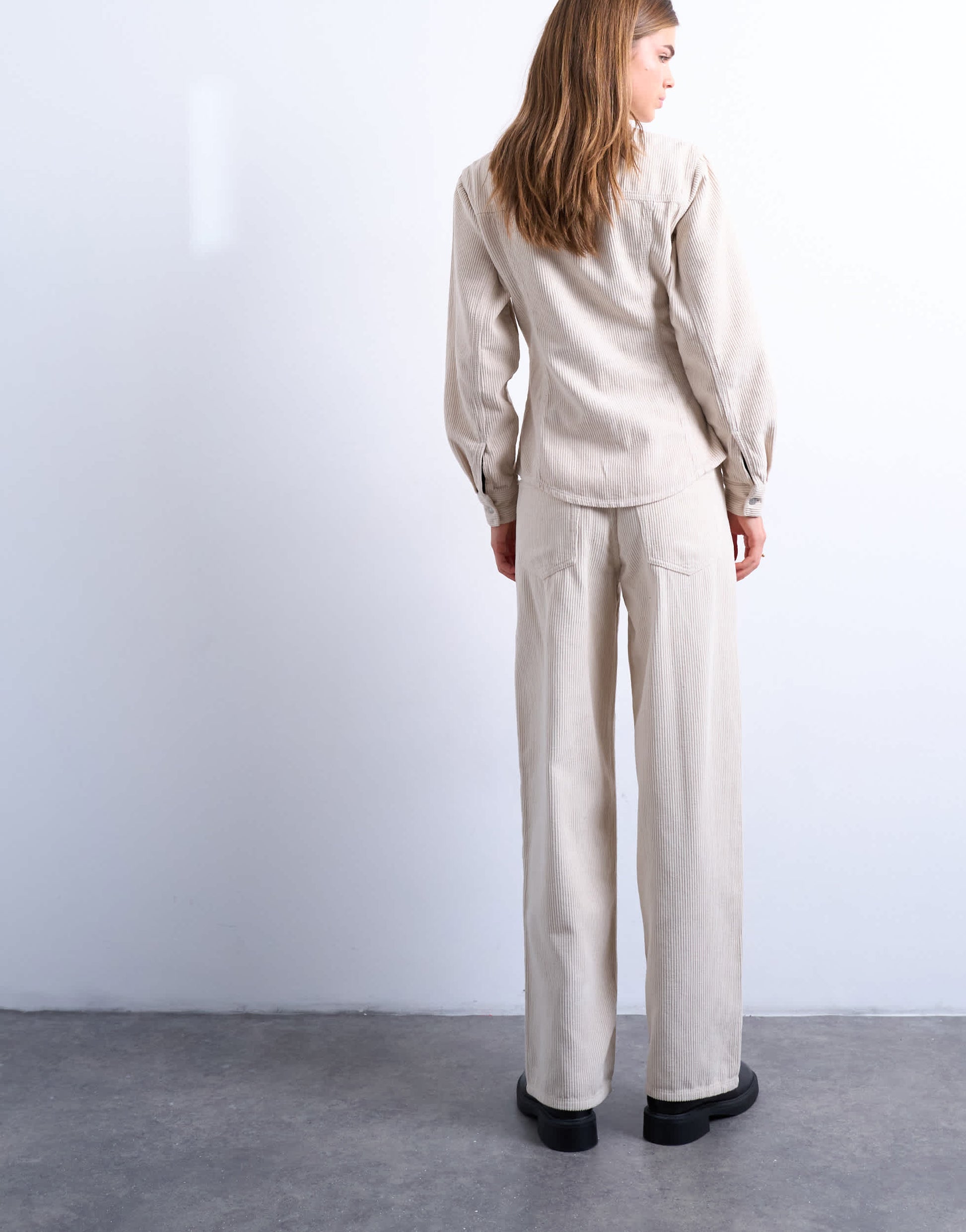 Topshop Cinch low rise jean in pearl cord