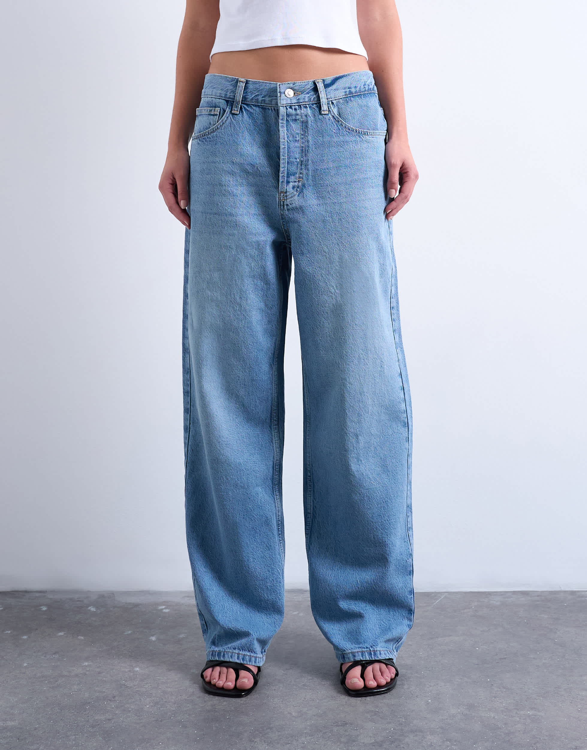 Topshop Column mid rise jean in bleach