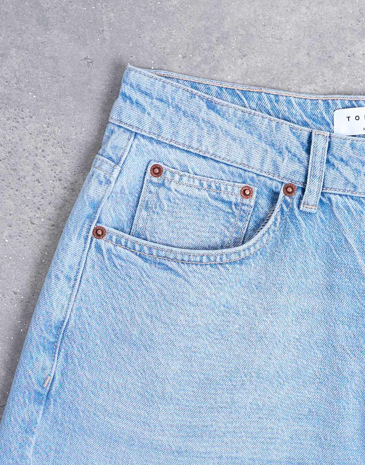Topshop Column mid rise jean in bleach