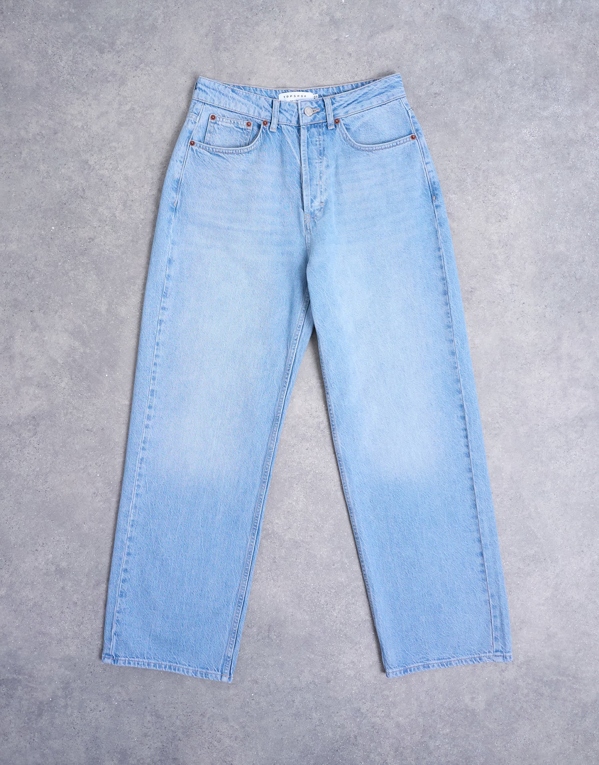 Topshop Column mid rise jean in bleach