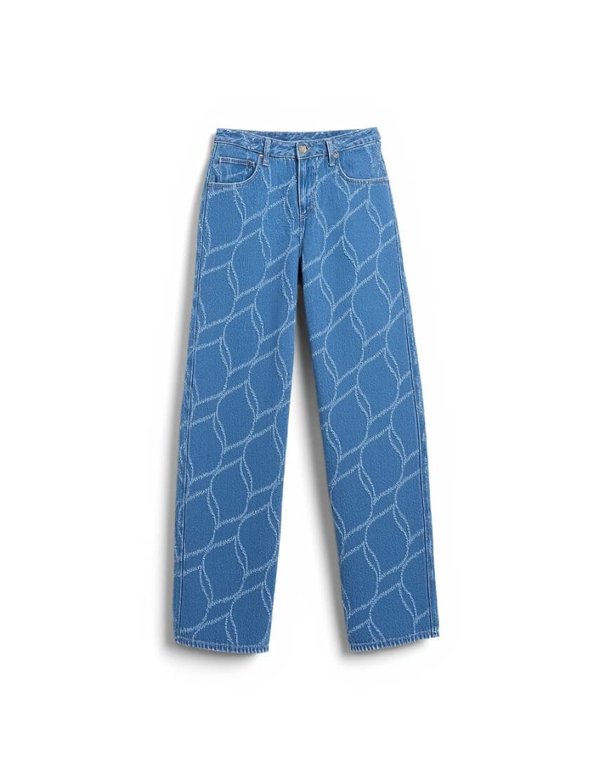 Topshop textured barrel jean in bleach