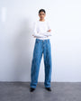 Topshop textured barrel jean in bleach