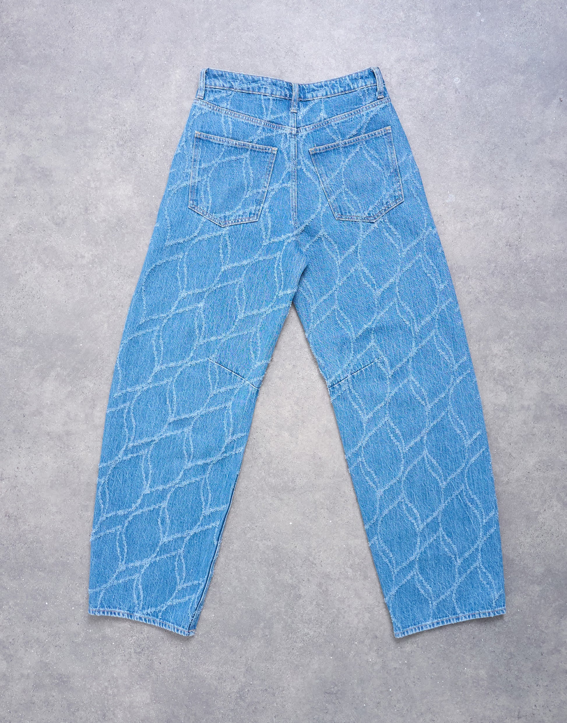 Topshop textured barrel jean in bleach