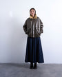 Topshop denim yoke front maxi skirt in indigo rinse